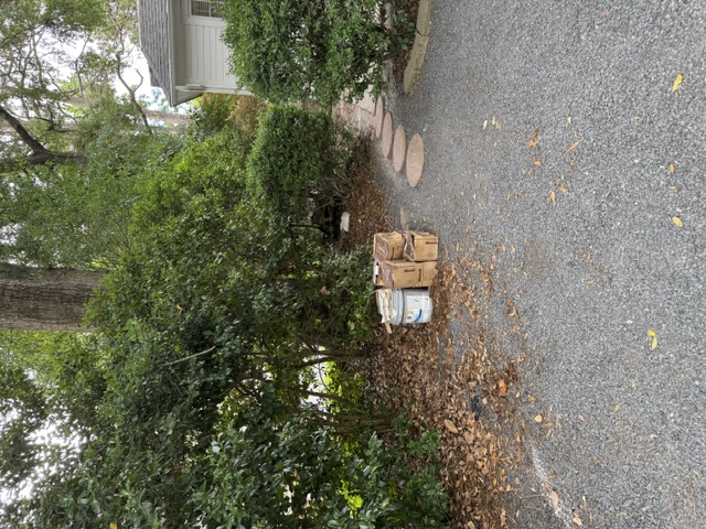 After: driveway and garden path area of Pinehurst Village home cleared of all renovation debris